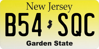 NJ license plate B54SQC