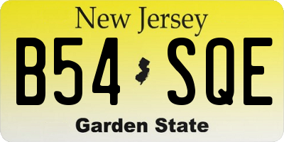 NJ license plate B54SQE