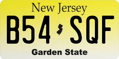 NJ license plate B54SQF