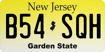 NJ license plate B54SQH