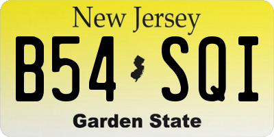 NJ license plate B54SQI