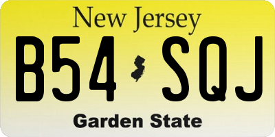 NJ license plate B54SQJ
