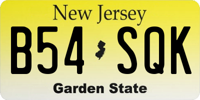 NJ license plate B54SQK