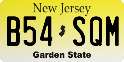 NJ license plate B54SQM