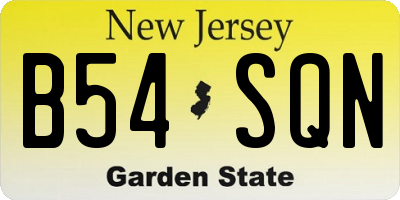 NJ license plate B54SQN