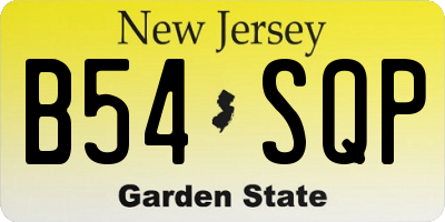 NJ license plate B54SQP