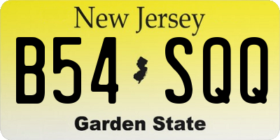 NJ license plate B54SQQ