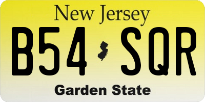 NJ license plate B54SQR