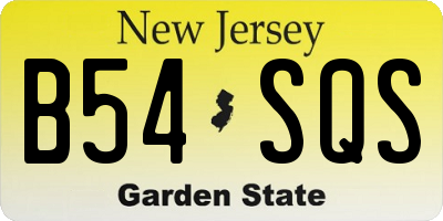 NJ license plate B54SQS