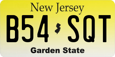 NJ license plate B54SQT