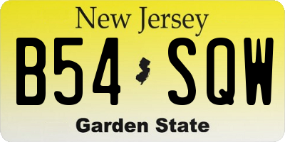 NJ license plate B54SQW