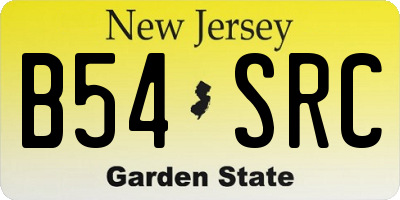 NJ license plate B54SRC