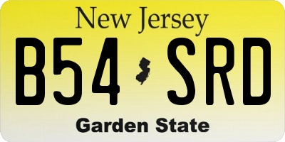 NJ license plate B54SRD
