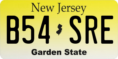 NJ license plate B54SRE