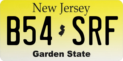 NJ license plate B54SRF