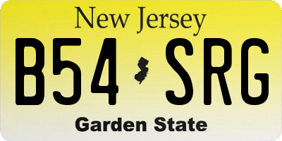 NJ license plate B54SRG