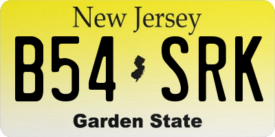 NJ license plate B54SRK