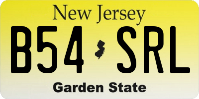 NJ license plate B54SRL