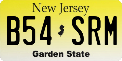 NJ license plate B54SRM