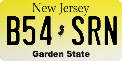 NJ license plate B54SRN