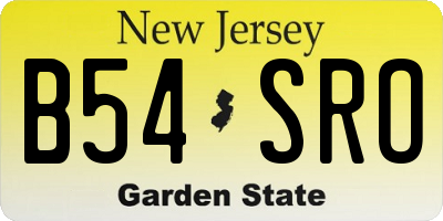 NJ license plate B54SRO