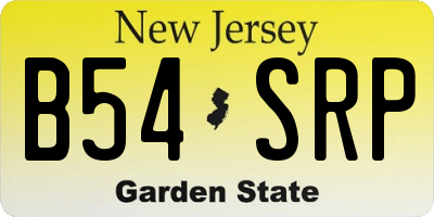 NJ license plate B54SRP