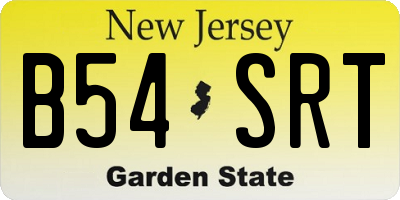 NJ license plate B54SRT