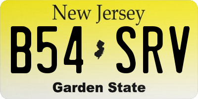 NJ license plate B54SRV
