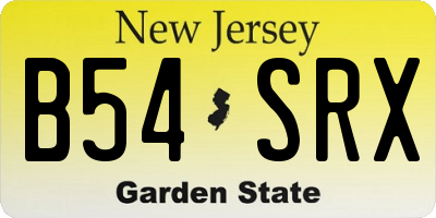 NJ license plate B54SRX