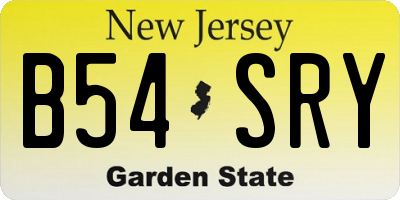 NJ license plate B54SRY