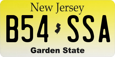 NJ license plate B54SSA