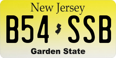 NJ license plate B54SSB