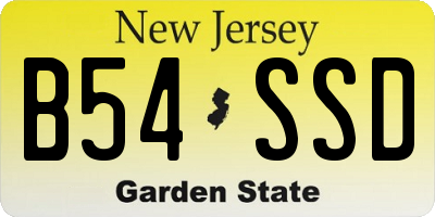 NJ license plate B54SSD
