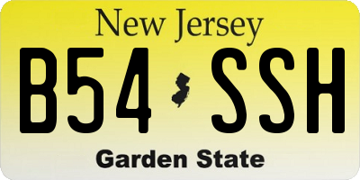 NJ license plate B54SSH