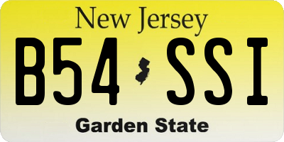 NJ license plate B54SSI