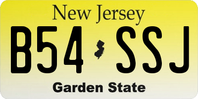 NJ license plate B54SSJ