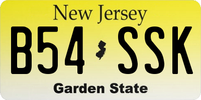 NJ license plate B54SSK