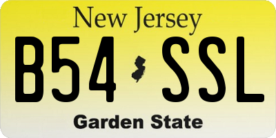 NJ license plate B54SSL