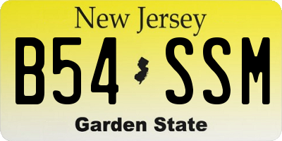 NJ license plate B54SSM