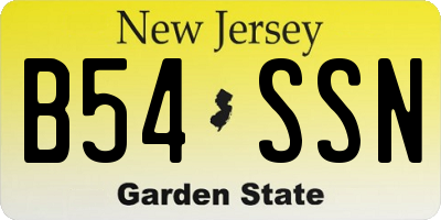 NJ license plate B54SSN