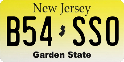 NJ license plate B54SSO