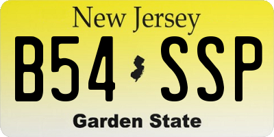 NJ license plate B54SSP