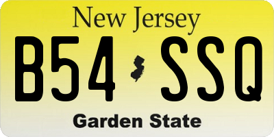 NJ license plate B54SSQ