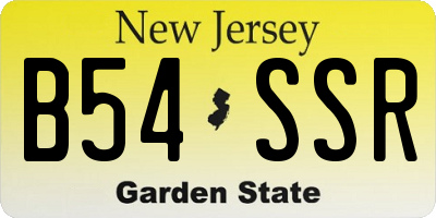 NJ license plate B54SSR