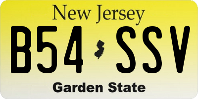 NJ license plate B54SSV