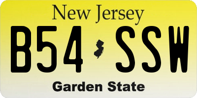 NJ license plate B54SSW