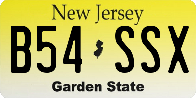 NJ license plate B54SSX