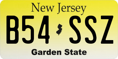 NJ license plate B54SSZ