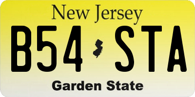 NJ license plate B54STA