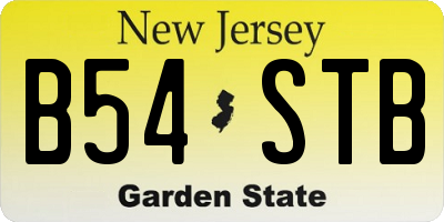 NJ license plate B54STB